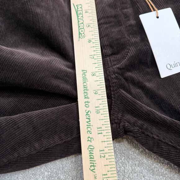 Quince NWT Orgaxnic Stretch Corduroy Pants Espresso Brown 31x32 90s Christmas - Picture 9 of 13